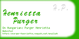 henrietta purger business card